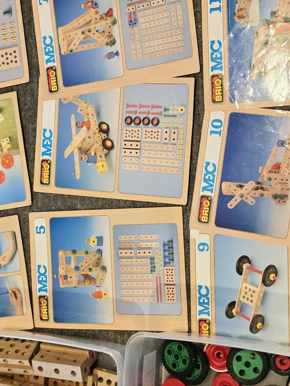 Vintage Brio Mec Construction Set Wood Plastic Toys Tools Stem Parts